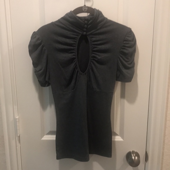Selé gray button up turtleneck top in size small - Picture 1 of 5